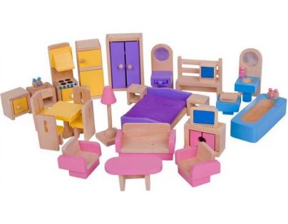 Bigjigs Toys Dřevěný nábytek do domečku pro panenky