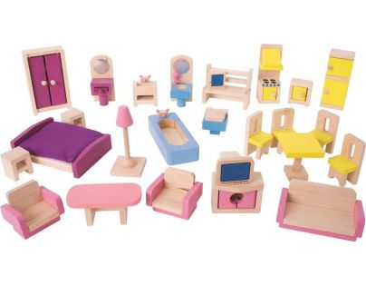 Bigjigs Toys Dřevěný nábytek do domečku pro panenky
