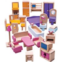 Bigjigs Toys Dřevěný nábytek do domečku pro panenky 3