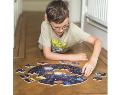 Bigjigs Toys Kulaté podlahové puzzle Sluneční soustava 50 dílků