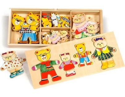 Bigjigs Toys Puzzle oblékací Medvědí rodinka 72 dílků