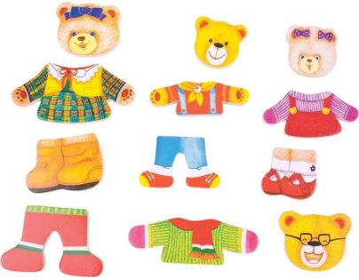 Bigjigs Toys Puzzle oblékací Medvědí rodinka 72 dílků