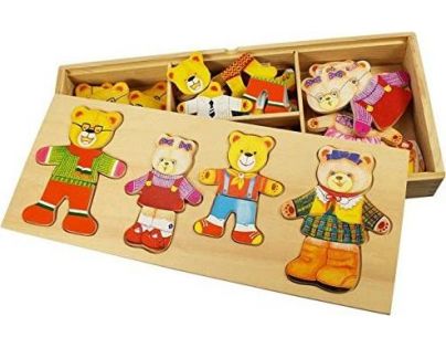 Bigjigs Toys Puzzle oblékací Medvědí rodinka 72 dílků