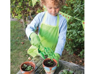 Bigjigs Toys Zahradní set nářadí v plátěné tašce zelený