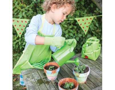 Bigjigs Toys Zahradní set nářadí v plátěné tašce zelený