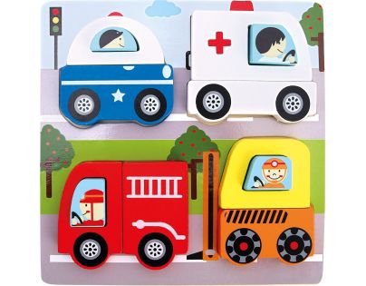 Bino 3D Puzzle Záchranná vozidla 13 dílků