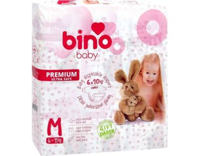 Bino Baby Premium Pleny vel. M 6-11 kg 6 x 10 ks s dárkem
