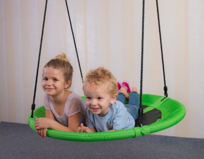 Bino Dětská houpací kruhová rohož zelená 100 cm - Poškozený obal
