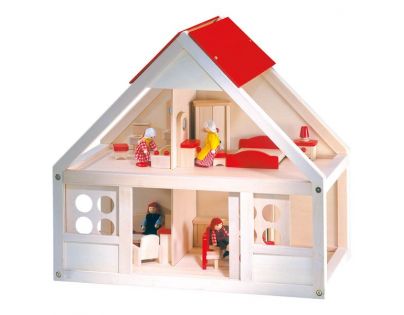 Bino 83551 - Velký domeček pro panenky s vybavením