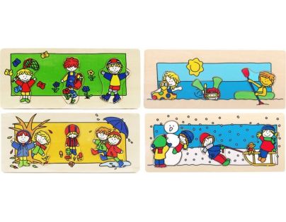 Bino Dřevěné puzzle čtyři roční období