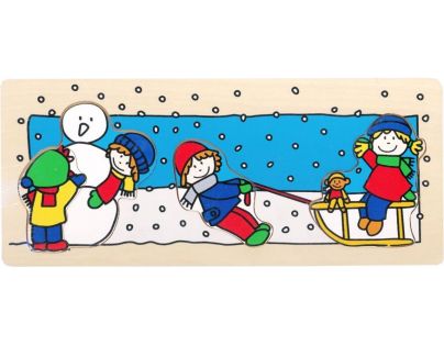 Bino Dřevěné puzzle čtyři roční období