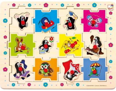 Bino Krteček Dřevěné puzzle tvary
