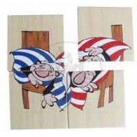 Bino 13150 - Dřevěné mini puzzle Křemílek a Vochomůrka 3