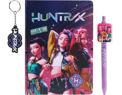 Bluesky K-pop Demon Hunters Dárkový set (blok, pero, klíčenka - Huntrix)