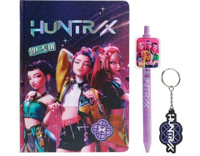 Bluesky K-pop Demon Hunters Dárkový set (blok, pero, klíčenka - Huntrix)