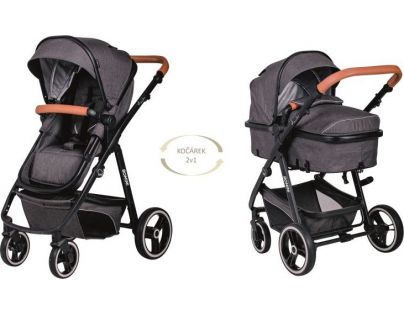 Amadeo kočár 2v1 antracite