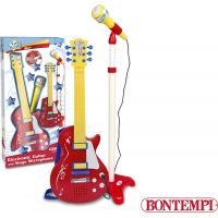 Bontempi Rocková kytara se stojanovým mikrofonem 22,5 x 22,5 x 112 cm - Poškozený obal