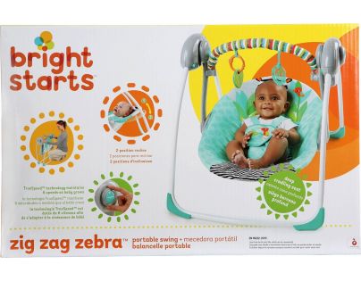 Bright Starts Houpačka skládací Zig Zag Zebra do 9 kg