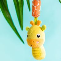 Bright Starts Hračka plyšová chrastítko na C kroužku Chime Along Friends žirafa 3