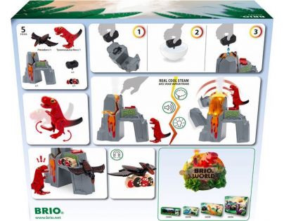 Brio Herní set Dinosauří soptící vulkán