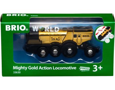 Brio World Mohutná zlatá akční lokomotiva na baterie