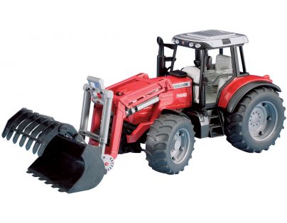 BRUDER 02042 - Traktor Massey Ferguson 7480 nakladač