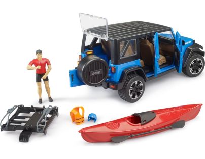 Bruder 02529 Jeep Wrangler Rubicon Unlimited s kajakem a figurkou - Poškozený obal
