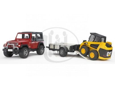 Bruder 02924 Jeep Wrangler s vozíkem a Bob Catem