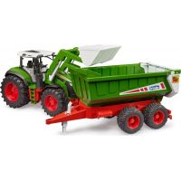 Bruder 03452 Roadmax Traktor s ramenem a vlekem 3