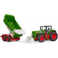 Bruder 03452 Roadmax Traktor s ramenem a vlekem 4