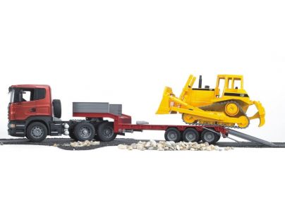 Bruder 03555 Nákladní auto Scania návěs + buldozer - Poškozený obal