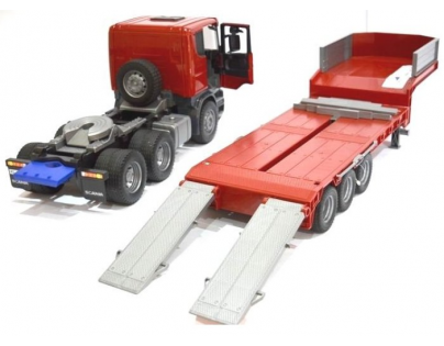 Bruder 03555 Nákladní auto Scania návěs + buldozer - Poškozený obal