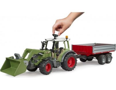 Bruder 2182 Fendt Vario 211 s čelním nakladačem a sklápěcím přívěsem