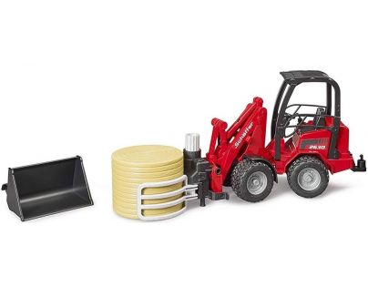 Bruder 2192 Schäffer 2630 s balíkem slámy a nakladačem 1:16