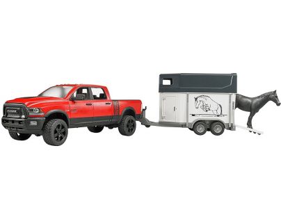 Bruder 2501 Pick up Ram 2500 a přívěs s koněm 1:16