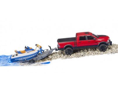 Bruder 2503 Auto RAM s přívěsem, vodním skútrem a figurkou