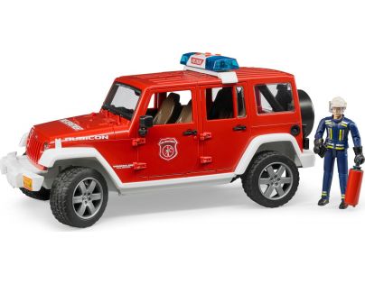 Bruder 2528 Jeep Wrangler Rubicon hasičský s figurkou a příslušenstvím 1:16