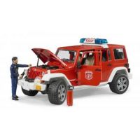 Bruder 2528 Jeep Wrangler Rubicon hasičský s figurkou a příslušenstvím 1:16 2