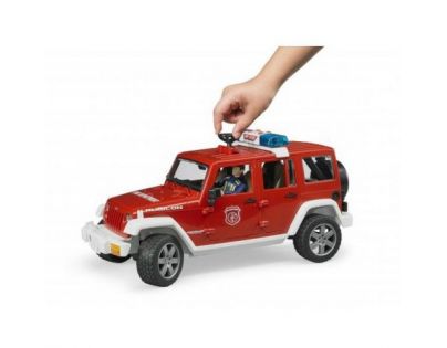 Bruder 2528 Jeep Wrangler Rubicon hasičský s figurkou a příslušenstvím 1:16