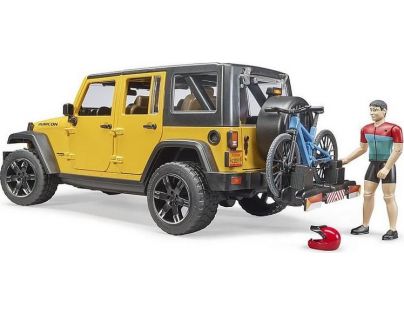 Bruder 2543 Jeep Wrangler Rubicon s horským kolem a cyklistou 1:16