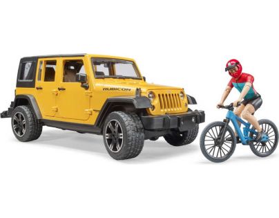 Bruder 2543 Jeep Wrangler Rubicon s horským kolem a cyklistou 1:16