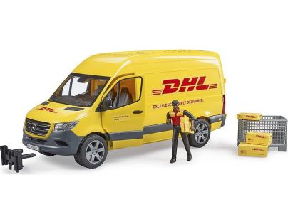 Bruder MB Sprinter DHL s řidičem a přepravním košem 1:16