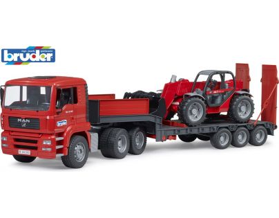 Bruder 2774 MAN TGA s návěsem a teleskopickým nakladačem Manitou MLT 633 1:16