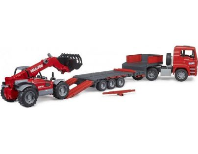 Bruder 2774 MAN TGA s návěsem a teleskopickým nakladačem Manitou MLT 633 1:16