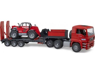Bruder 2774 MAN TGA s návěsem a teleskopickým nakladačem Manitou MLT 633 1:16