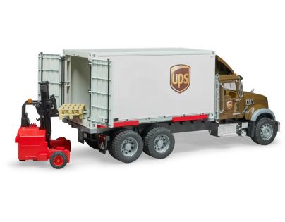 Bruder 2828 Mack Granite UPS logistik a vysokozdvihem 1:16