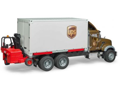 Bruder 2828 Mack Granite UPS logistik a vysokozdvihem 1:16