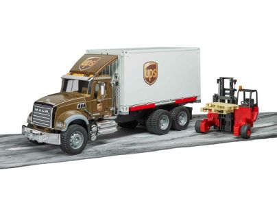 Bruder 2828 Mack Granite UPS logistik a vysokozdvihem 1:16