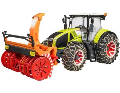 Bruder 3017 Traktor Claas Axion 950 se sněžnou frézou a řetězy 1:16