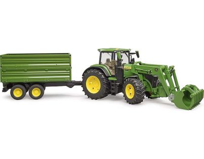 Bruder 3155 John Deere 7R 350 s čelním nakladačem a dvounápravovým sklápěcím přívěsem 1:16